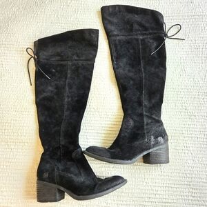 Born Over the Knee Black Suede Boots - Size 7